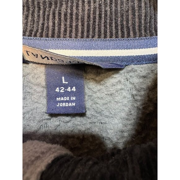 Lands End Mens Full-Zip Textured Fleece Jacket Size Large Gray - Picture 4 of 13